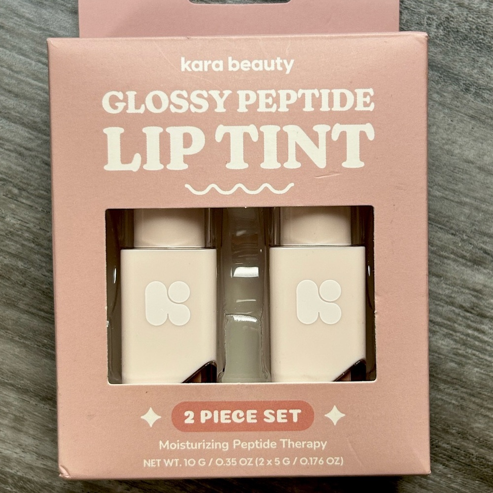 Kara Beauty Glossy Peptide Lip Tint 2-Piece Set-Milky Peach & Soft Brown